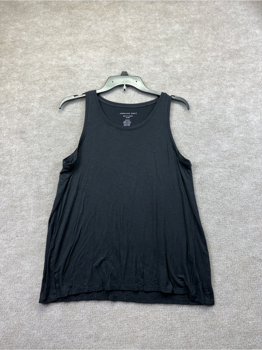 American Eagle Soft & Sexy Slub Black Tank Size Medium